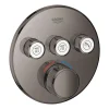 Grohe Grohtherm Smartcontrol, Thermostatique pour installation encastrée 3 sorties, Hard Graphite (29121A00)* Colonne De Douche Sans Robinetterie