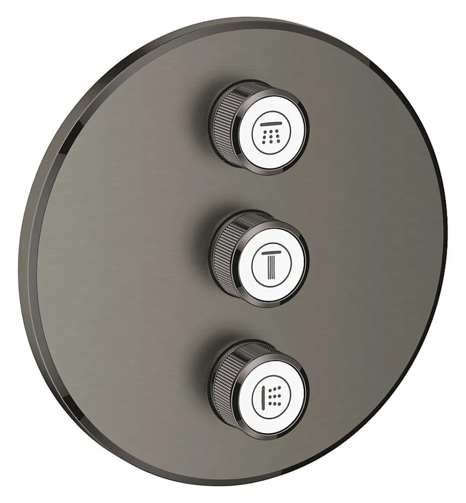 Grohe Grohtherm SmartControl Panneau de contrôle 3 sorties, Hard Graphite brossé (29122AL0)* Colonne De Douche Sans Robinetterie