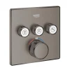 Grohe Grohtherm SmartControl façade avec mitigeur thermostatique encastré 3 sorties, hard graphite brossé (G29126AL0)