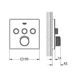 Grohe Grotherm Smartcontrol thermostatique encastré 3 sorties, blanc 29157LS0* Robinet De Douche