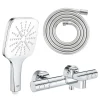 Grohe Mitigeur bain douche Precision Get avec douchette 3jets Vitalio Smartactive 130 Cube et flexible 200cm