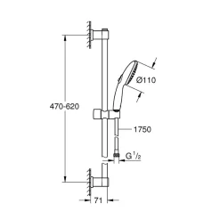 Grohe Mitigeur de douche Precision Trend avec ensemble Vitalio Start 110* Colonne De Douche Thermostatique