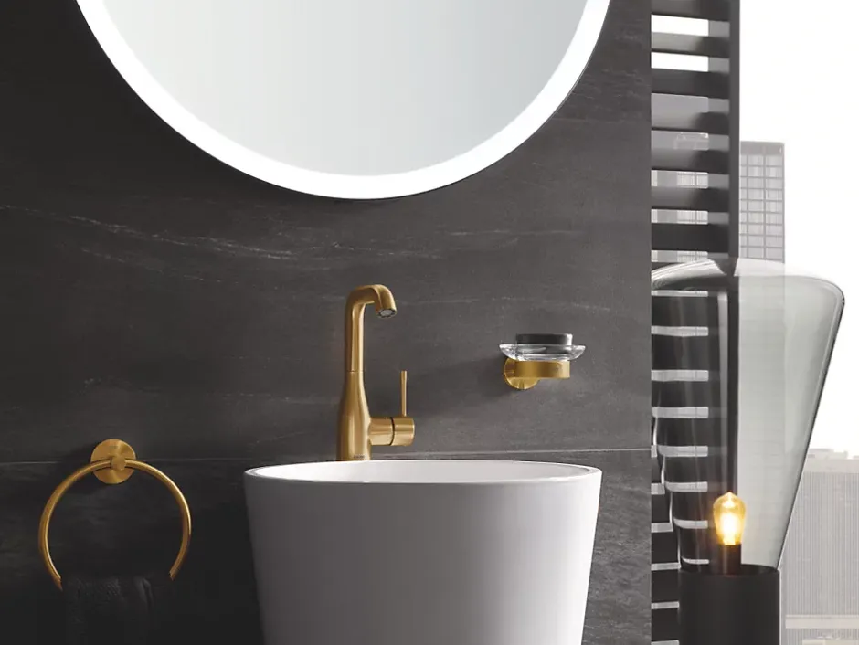 Grohe Mitigeur lavabo Essence Taille L Cool Sunrise brossé