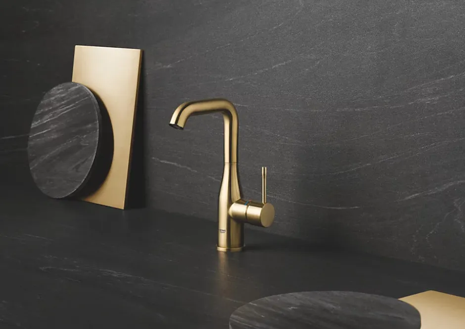 Grohe Mitigeur lavabo Essence Taille L Cool Sunrise brossé