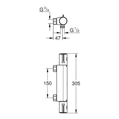 Grohe Mitigeur thermostatique Douche GROTHERM 800 Chromé 34561000
