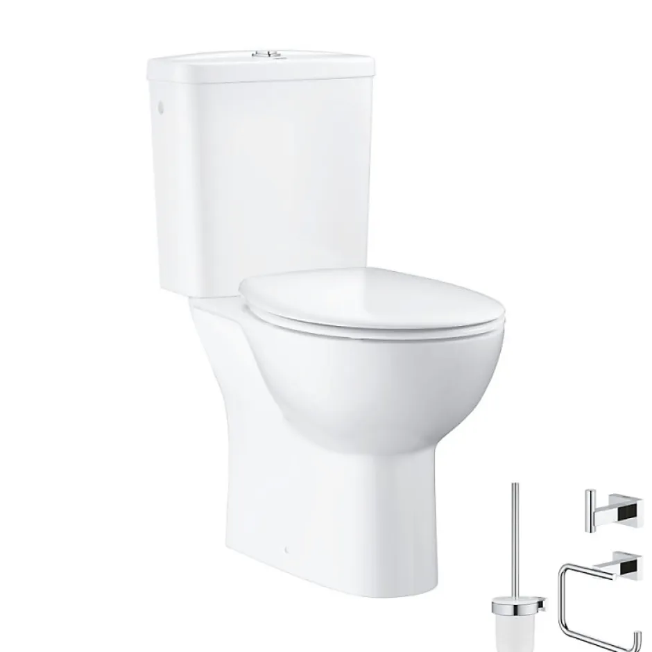 Grohe Pack WC à poser Bau Ceramic quickfix + Accessoires salle de bain Essentials Cube* Wc À Poser