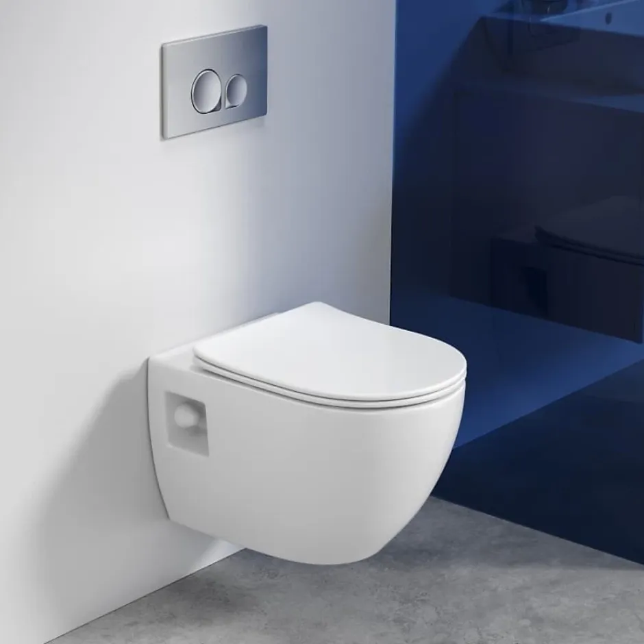 Grohe Pack WC Bâti-support Rapid SL + WC sans bride SAT + Abattant SoftClose + Plaque Noir mat (RapidSL-Project-KF0)* Wc Suspendu
