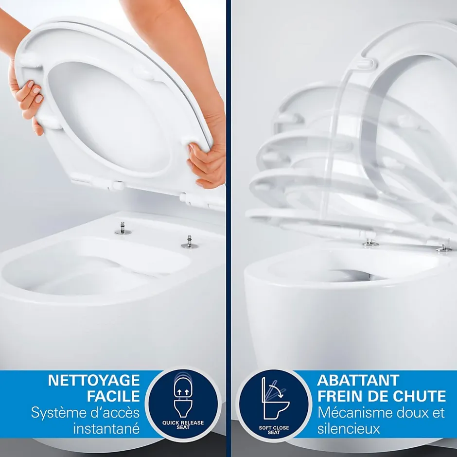 Grohe Pack WC suspendu Start Round caréné sans bride, abattant frein de chute déclipsable* Wc Suspendu