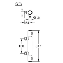 Grohe Precision Flow mitigeur de douche thermostatique, Chrome (34799000)* Robinet De Douche