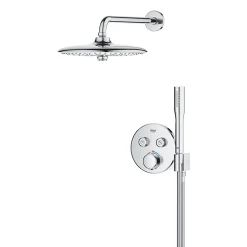 Grohe Precision SmartControl Set de douche encastrée avec façade thermostatique + Douche de tête + Douchette, chrome (G34878000)* Colonne De Douche Sans Robinetterie