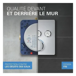 Grohe Precision SmartControl Set de douche encastrée façade thermostatique + Douche de tête + Douchette 3 jets, chrome (G34877000)