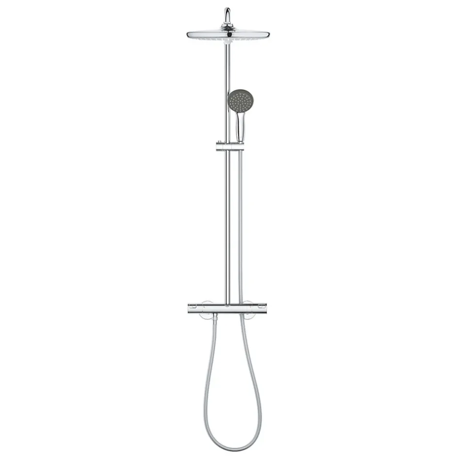 Grohe Quickfix Colonne de douche thermostatique XXL Round 250 + Douchette 2 jets, Chrome (26816022)* Colonne De Douche Hydromassante