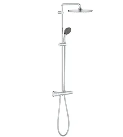 Grohe Quickfix Colonne de douche thermostatique XXL Round 250 + Douchette 2 jets, Chrome (26816022)* Colonne De Douche Hydromassante