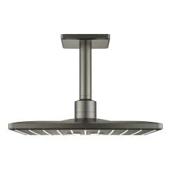 Grohe Rainshower Smartactive 310 Cube Set douche de tête 2 jets et bras plafonnier 142mm, Hard Graphite brossé (26481AL0)* Colonne De Douche Sans Robinetterie