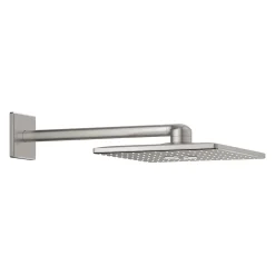 Grohe Rainshower Smartactive 310 Cube Set douche de tête 2 jets et bras 430mm, Supersteel (26479DC0)* Colonne De Douche Sans Robinetterie