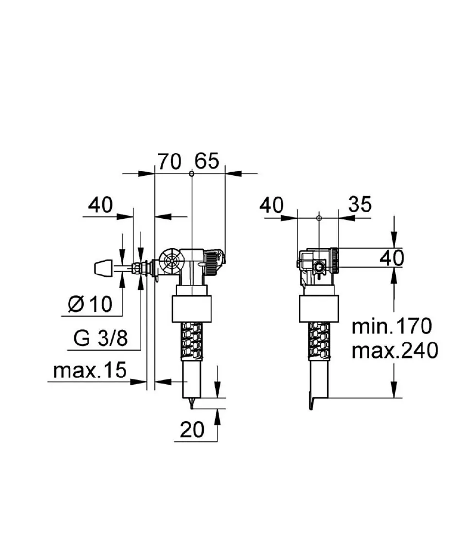 Grohe Robinet flotteur - Bâti-support rapid SL 37095000* Chasse D'Eau