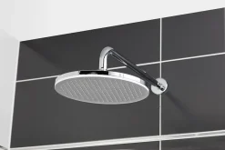 Swiss Aqua Technologies /Grohe Set de douche avec mitigeur + Douchette 3 jets barre avec curseur + Douche de tête XXL 254 mm Chrome