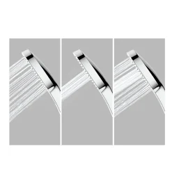 Swiss Aqua Technologies /Grohe Set de douche avec mitigeur + Douchette 3 jets barre avec curseur + Douche de tête XXL 254 mm Chrome