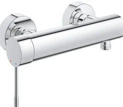 Grohe Set de douche Mitigeur de douche Essence + Douchette Stick 1 jet, support mural, flexible, Chrome (33636001-CUBESTICK)
