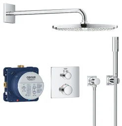 Grohe Set de douche Rainshower Cosmopolitan 310 avec thermostat encastré, chrome (34730000)* Colonne De Douche Sans Robinetterie