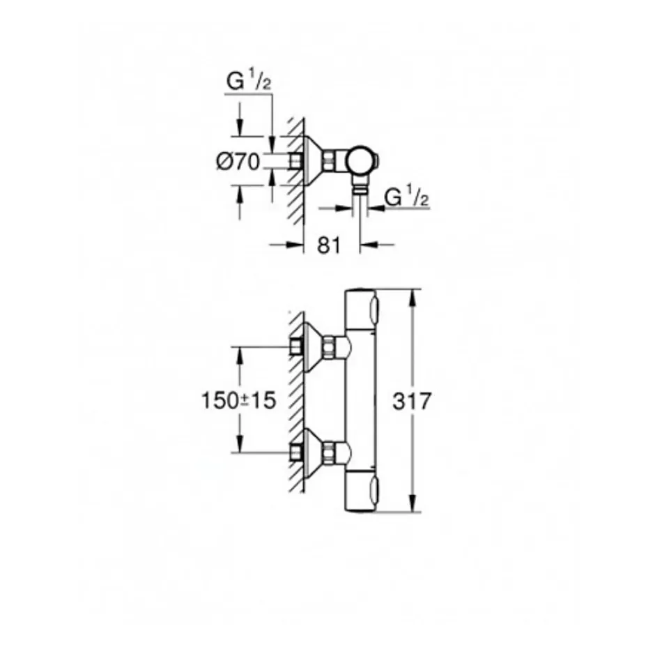 Grohe Set Mitigeur Thermostatique de Douche + Ensemble de douche complet 3 jets EUPHORIA 110 (34840000-EUPHORIA3)