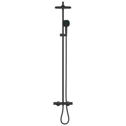 Grohe Vitalio Comfort 250 colonne de douche thermostatique bain/douche + douche de tête + douchette à main, noir mat (G269842431)* Colonne De Douche Hydromassante