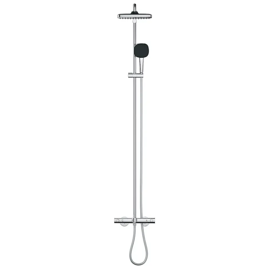 Grohe Vitalio Comfort 250 Colonne de douche avec mitigeur thermostatique + Douche de tête + Douchette 2 jets, chrome (G26984001)