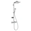 Hansgrohe Colonne de douche avec mitigeur thermostatique + Douche de tête XXL 240 + Douchette 2 jets + Porte savon