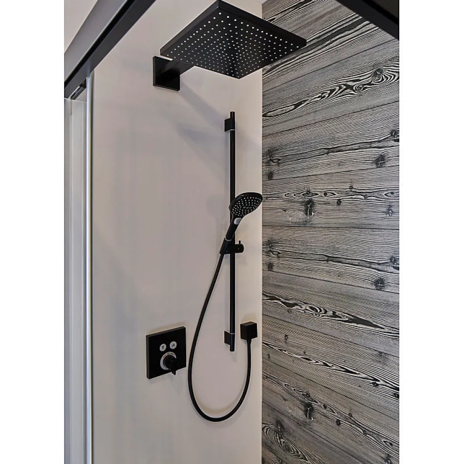 Hansgrohe Douche de tête Raindance E300, 1 jet avec bras de douche, noir mat (26238670)