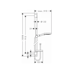 Hansgrohe Ensemble de douche Raindance 120 3 jets avec barre et porte-savon