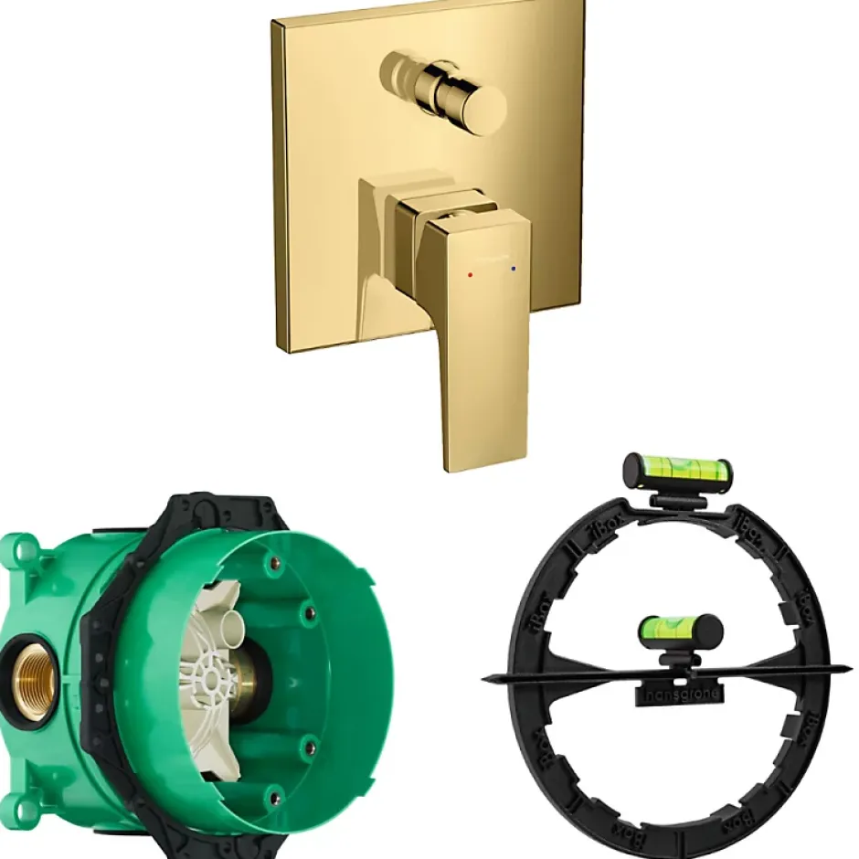 Hansgrohe Façade Metropol mitigeur bain douche encastré Aspect doré poli avec corps encastré et outil* Robinet De Douche