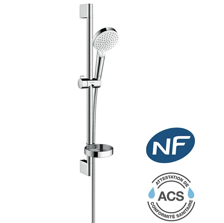 Hansgrohe Logis Pack Mitigeur monocommande + Set de douche Crometta Vario avec porte-savon (71600000-Crometta2)