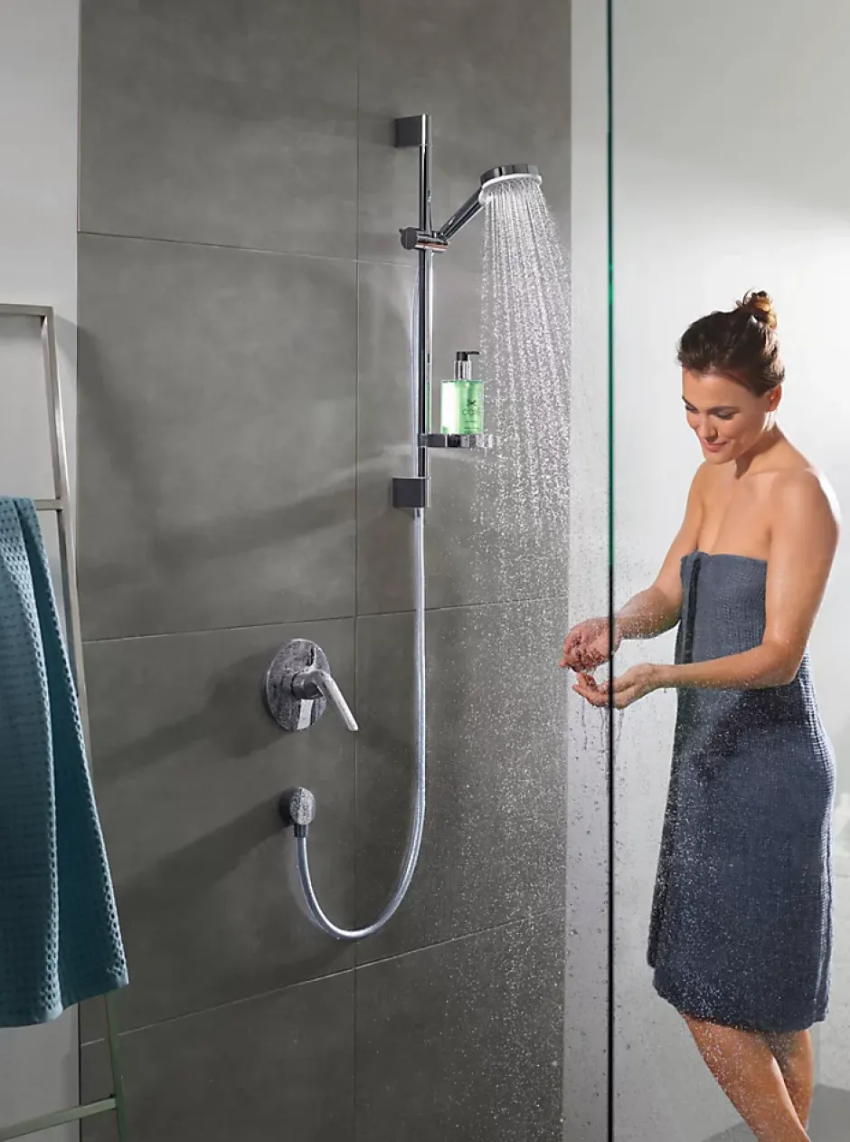 Hansgrohe Logis Pack Mitigeur monocommande + Set de douche Crometta Vario avec porte-savon (71600000-Crometta2)