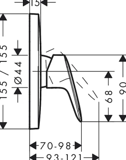 Hansgrohe Logis Set de finition pour mitigeur douche encastré (71605000)* Colonne De Douche Sans Robinetterie