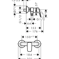 Hansgrohe Mitigeur de douche chromé Logis 71600000* Robinet De Douche