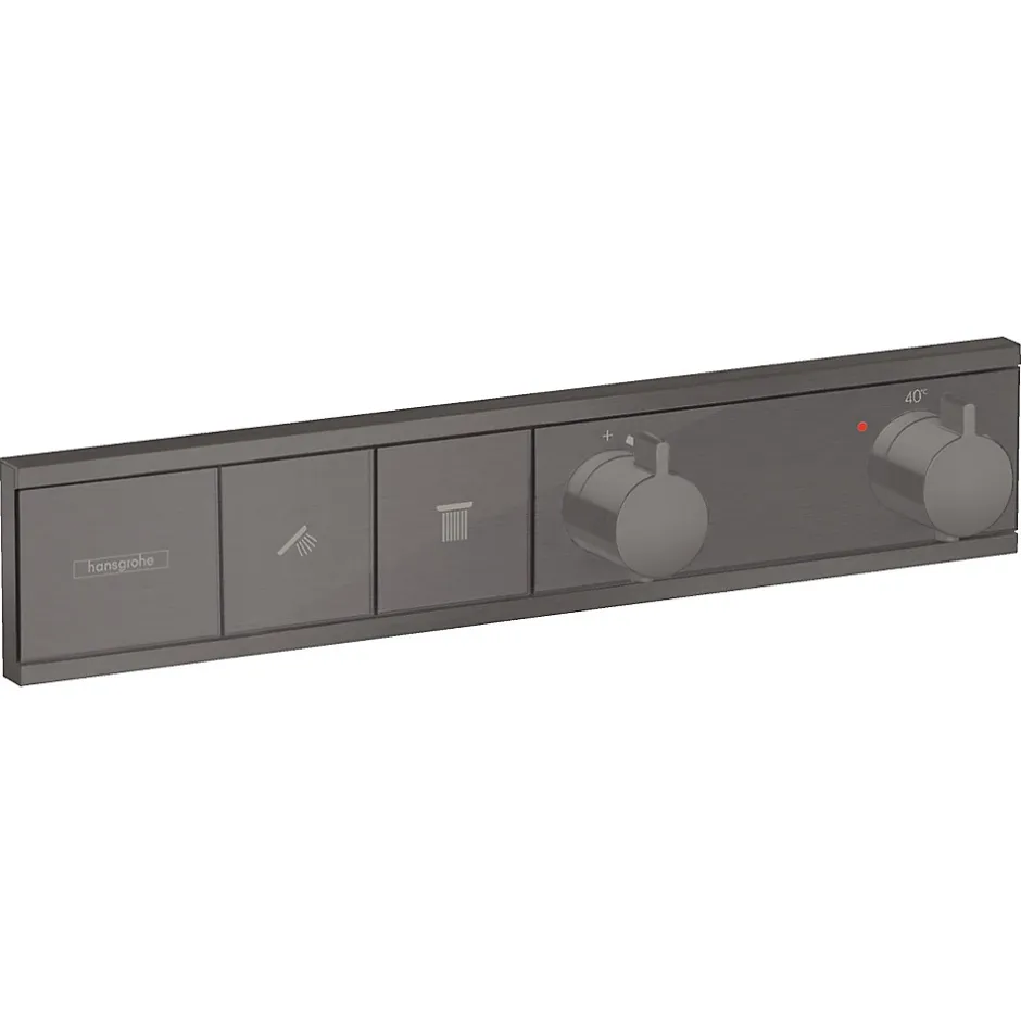 Hansgrohe RainSelect Module thermostatique encastré noir chromé brossé avec 2 fonctions (15380340)* Colonne De Douche Sans Robinetterie