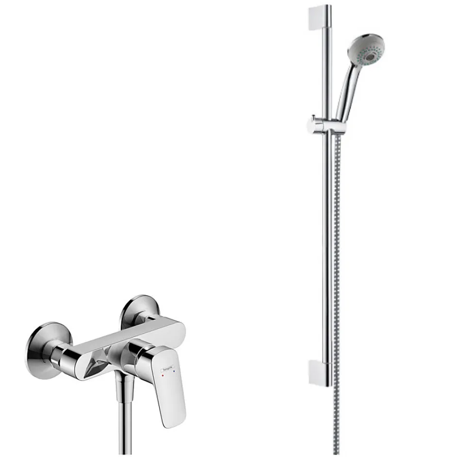 Hansgrohe Set de Douche Crometta 85 Multi / Unica' Crometta 0,65 m + Mitigeur Monocommande de Douche(71600000-Crometta4)* Colonne De Douche Sans Robinetterie