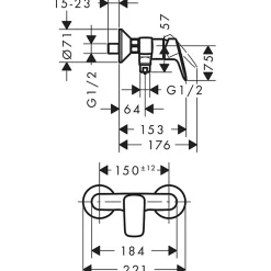 Hansgrohe Set de Douche Crometta 85 Multi / Unica' Crometta 0,65 m + Mitigeur Monocommande de Douche(71600000-Crometta4)* Colonne De Douche Sans Robinetterie