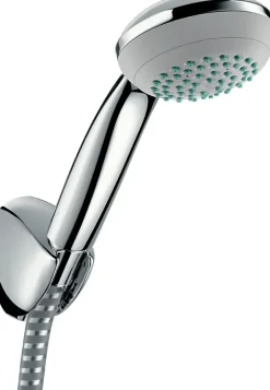 Hansgrohe Set de douche Mitigeur Logis + Douchette à main 1 jet + Flexible + Support mural, Chrome (71600000-PORTER)