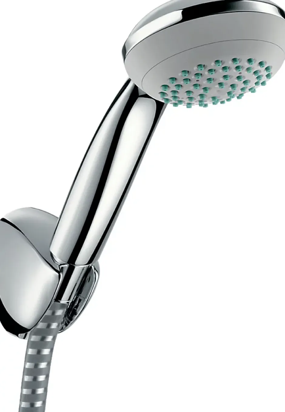 Hansgrohe Set de douche Mitigeur Logis + Douchette à main 1 jet + Flexible + Support mural, Chrome (71600000-PORTER)