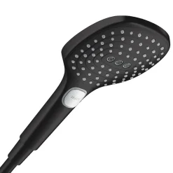 Hansgrohe Set de douche Mitigeur Ecostat Comfort + Barre Unica 65 cm + Douchette 3 jets Raindance 120 Select E, Noir mat