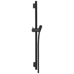 Hansgrohe Set de douche Mitigeur Ecostat Comfort + Barre Unica 65 cm + Douchette 3 jets Raindance 120 Select E, Noir mat