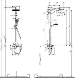 Hansgrohe Set de douche Showerpipe Crometta S 240 1jet, mitigeur mécanique (27269000)* Colonne De Douche Mécanique