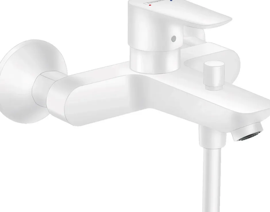 Hansgrohe Talis E Mitigeur bain/douche avec Limiteur de température, Blanc mat (71740700)