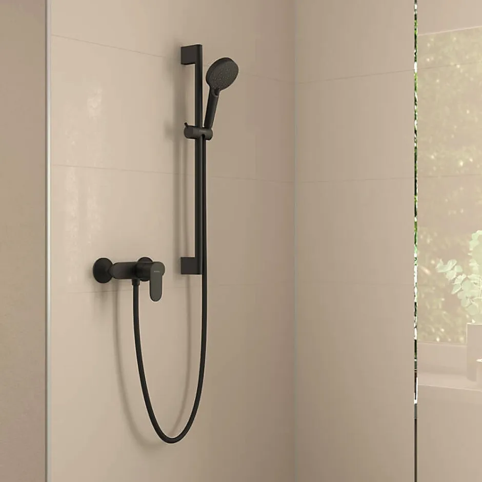 Hansgrohe Vernis Blend Mitigeur de douche avec cartouche en céramique, Noir mat (HG-71640670)* Robinet De Douche