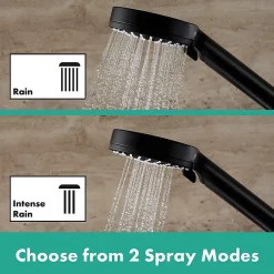 Hansgrohe Vernis Blend Set de douche avec douchette à main 2 jets + Barre Unica 65 cm, Noir mat (26422670)
