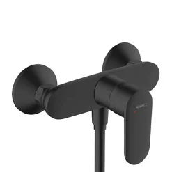 Hansgrohe Vernis Blend Set de douche avec mitigeur + Douchette à main 2 jets + Barre de douche 65 cm, Noir mat (71640670-Vernis)* Colonne De Douche Sans Robinetterie