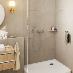 Hansgrohe Vernis Blend Set de douche avec support mural, Douchette 100 Vario 2 jets EcoSmart, Flexible 160cm, Chrome (26278000)* Pommeau De Douche, Flexible Et Barre De Douche