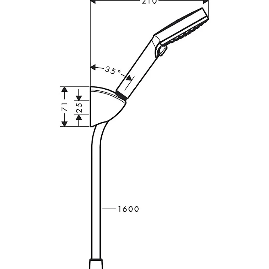 Hansgrohe Vernis Blend Set de douche avec support mural, Douchette 100 Vario 2 jets EcoSmart, Flexible 160cm, Chrome (26278000)* Pommeau De Douche, Flexible Et Barre De Douche