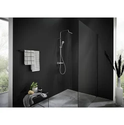 Hansgrohe Vernis Shape Colonne de douche 230 1jet Green 5,7 l/min avec mitigeur thermostatique, Chrome (26319000)* Colonne De Douche Hydromassante